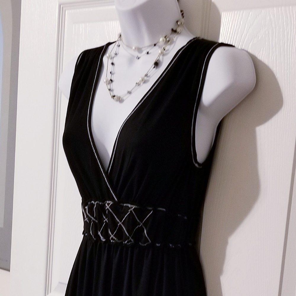 Max Studio  V Neck Sexy Black Tunic